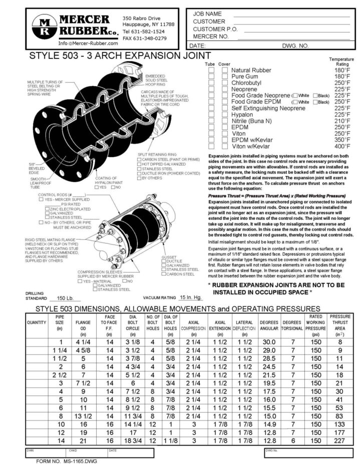 Style 503 – Submittal – Mercer Rubber Co