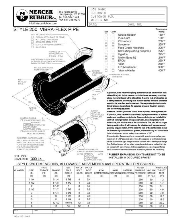 Style 250 - Submittal