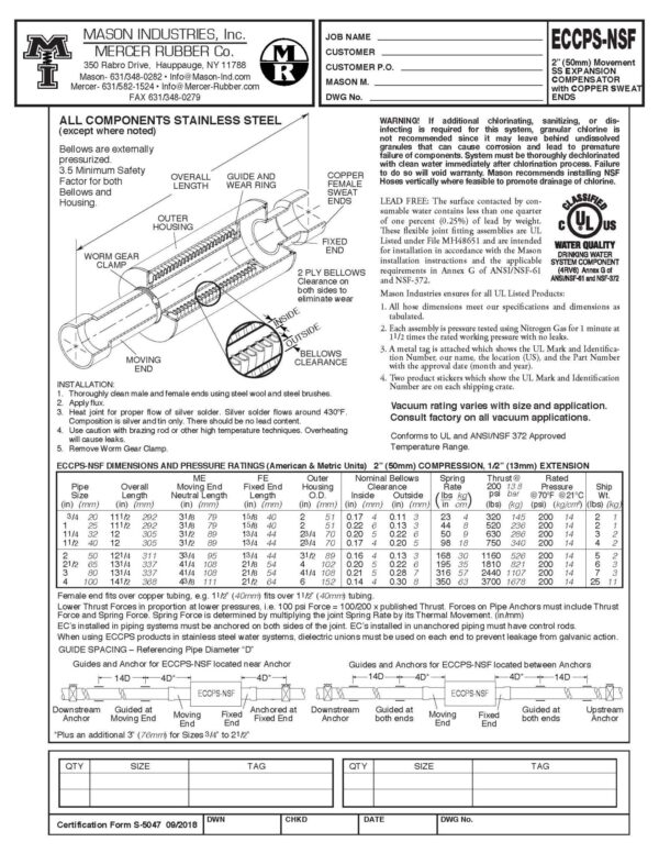 Style ECCPS-NSF - Submittal