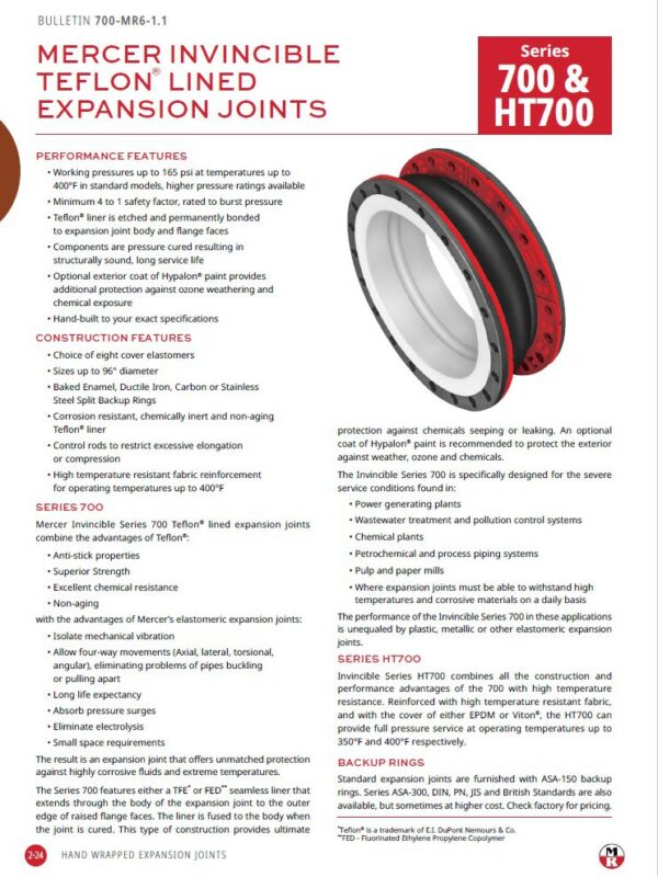 Invincible Teflon Lined Expansion Joints - 700, HT700